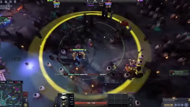 Dota 2 Shadow Fiend capturing ability lantern with yellow capture ring